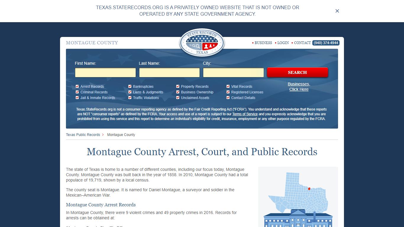 Montague County Arrest, Court, and Public Records